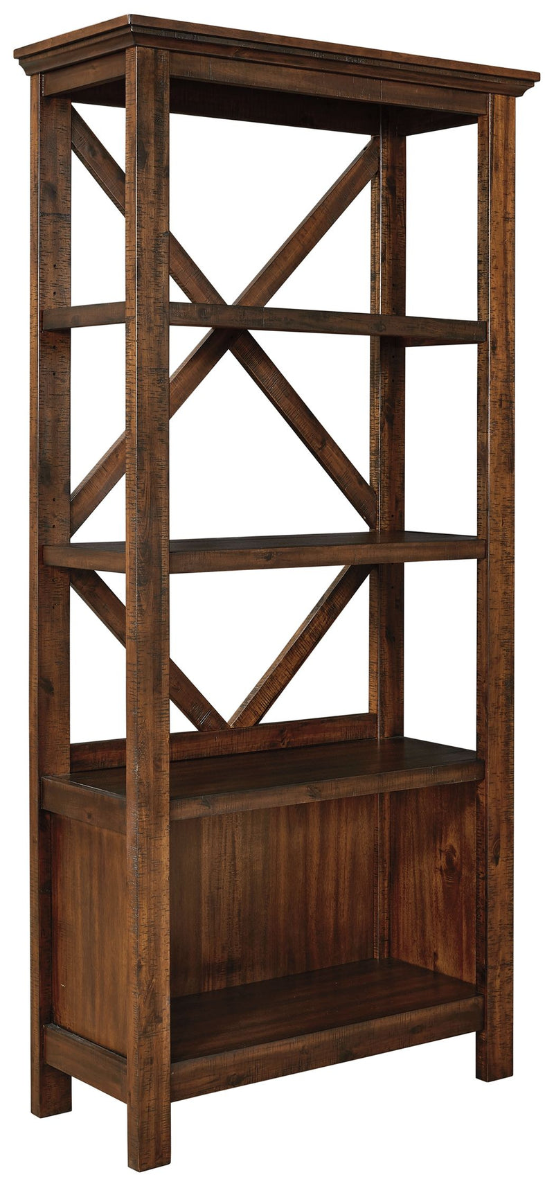 Baldridge - Rustic Brown - Large Bookcase - JaxCo Furniture