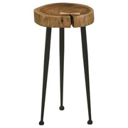Keith - Round Solid Tree Trunk Side Table - Natural And Black - JaxCo Furniture