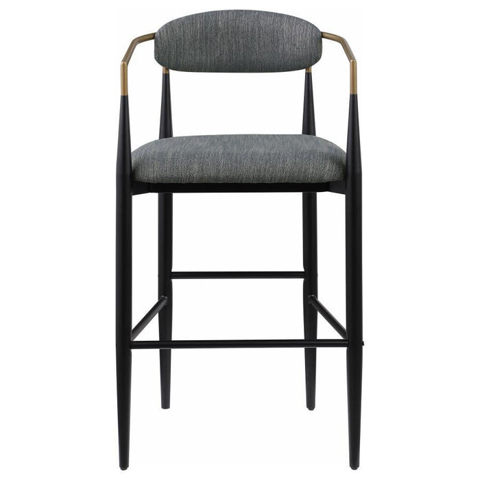 Tina - Metal Pub Height Bar Stool With Upholstered Back And Seat (Set of 2) - JaxCo Furniture