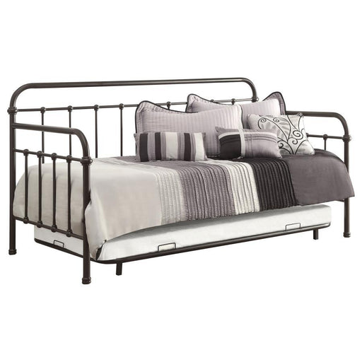 Livingston - Metal Twin Daybed With Trundle - Dark Bronze - JaxCo Furniture