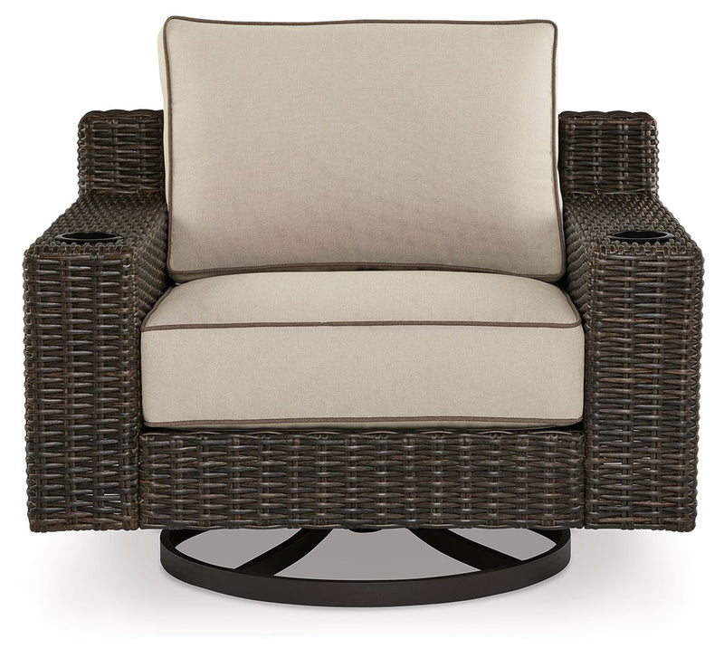 Coastline Bay - Brown - Swivel Lounge W/ Cushion - JaxCo Furniture