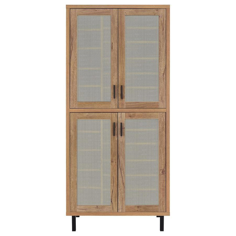 Teller - 4-Door Tall Shoe Storage Cabinet - Natural Oak - JaxCo Furniture