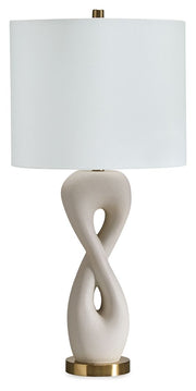 Judrich - White / Gold Finish - Poly Table Lamp - JaxCo Furniture