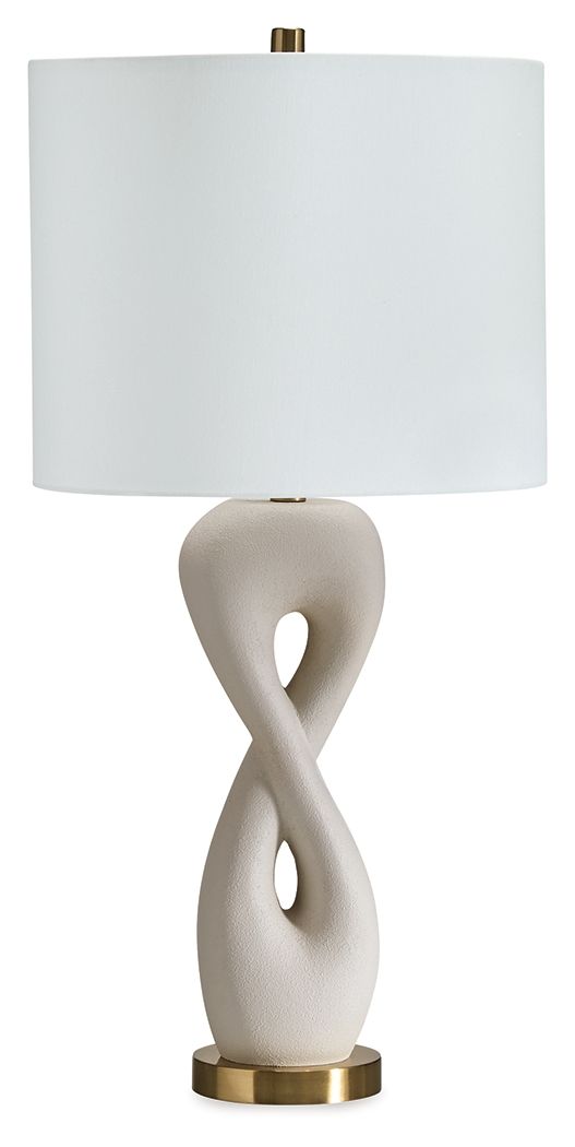 Judrich - White / Gold Finish - Poly Table Lamp - JaxCo Furniture