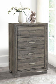 Wright - 4-Drawer Chest Of Drawers - Brown Oak - JaxCo Furniture