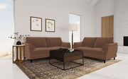 Selma - 2 Piece Velvet Upholstered Crescent Arm Sofa Set - Rust - JaxCo Furniture