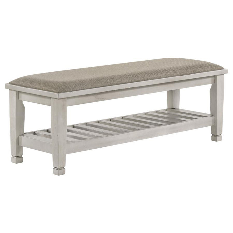 Franco - Fabric Upholstered Bench With Shelf - JaxCo Furniture