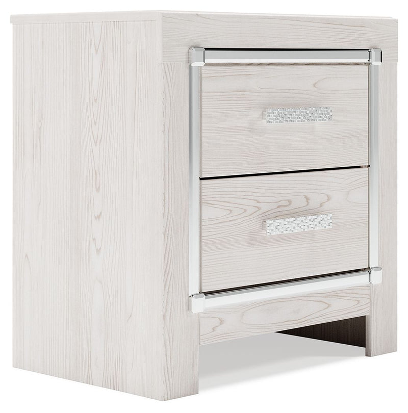 Altyra - White - Two Drawer Night Stand - JaxCo Furniture