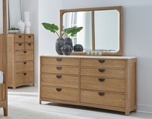 Escape - Bedroom 8 Drawer Dresser And Mirror - Glazed Natural Oak - JaxCo Furniture