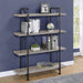 Delray - 4-Shelf Bookshelf - Gray Driftwood And Black - JaxCo Furniture