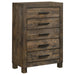 Woodmont - 5-Drawer Bedroom Chest - Rustic Golden Brown - JaxCo Furniture