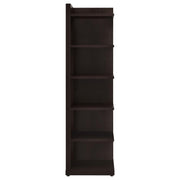 Alder - 6-Shelf Corner Bookcase - Cappuccino - JaxCo Furniture