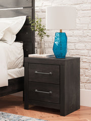 Hollivern - Dark Gray - Two Drawer Night Stand - JaxCo Furniture