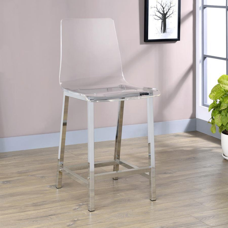 Juelia - Chrome Stools (Set of 2) - JaxCo Furniture