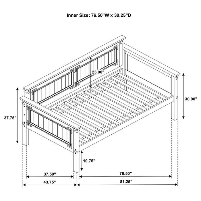 Oakdale - Wood Twin Daybed - Rustic Honey - JaxCo Furniture