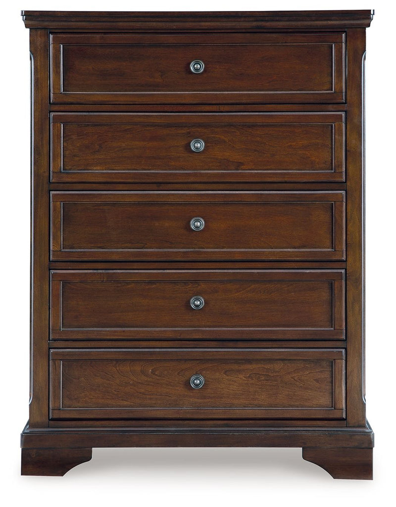 Trellington - Brown - Five Drawer Chest - JaxCo Furniture