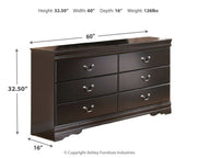 Huey - Black - Six Drawer Dresser - JaxCo Furniture