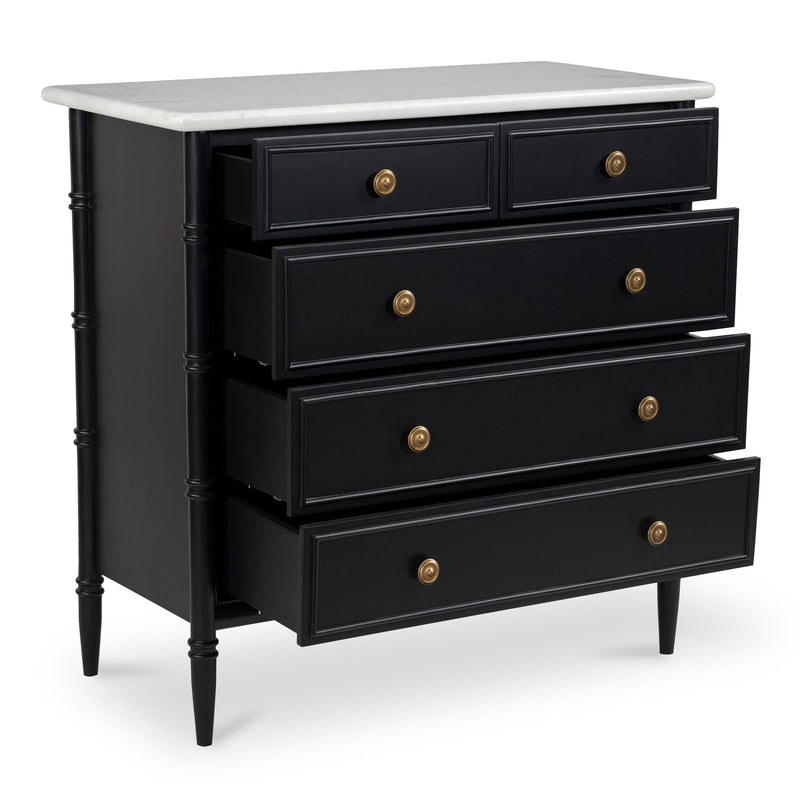 Eleanor - 5 Drawer Chest - Black - JaxCo Furniture