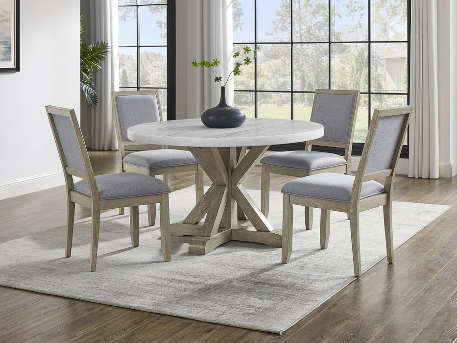 Carena - 5 Piece Dining Set (Round Table And 4 Chairs) - Dark Gray - JaxCo Furniture