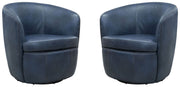 Barolo - 100% Italian Leather Swivel Club Chair (Set of 2) - JaxCo Furniture