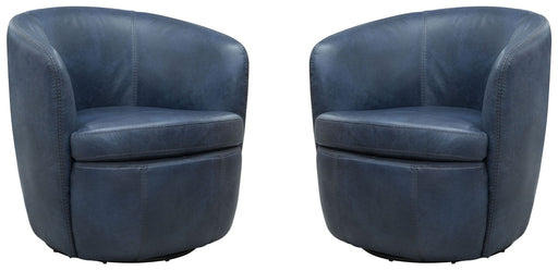 Barolo - 100% Italian Leather Swivel Club Chair (Set of 2) - JaxCo Furniture