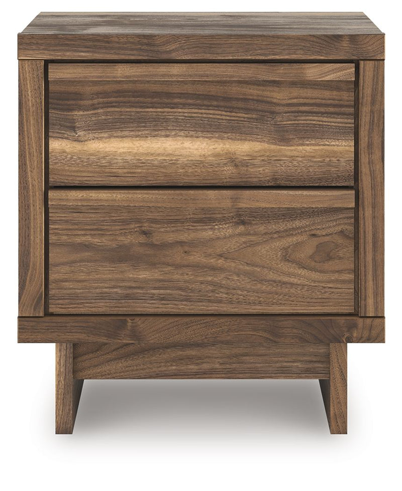 Chirason - Brown - Two Drawer Night Stand - JaxCo Furniture