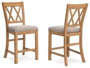 Havonplane - Brown - Upholstered Barstool (Set of 2) - JaxCo Furniture