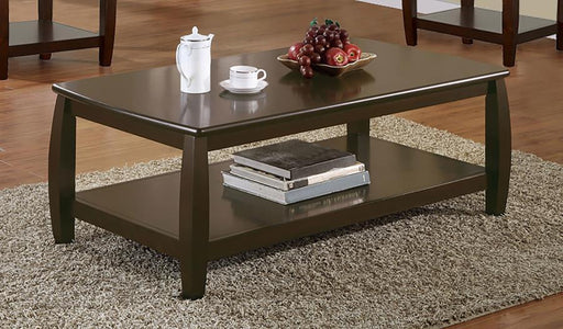 Dixon - 1-Shelf Rectangular Wood Coffee Table Espresso - Cappuccino - JaxCo Furniture