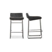 Starlet - Counter Stool Leather (Set of 2) - Onyx Black - JaxCo Furniture