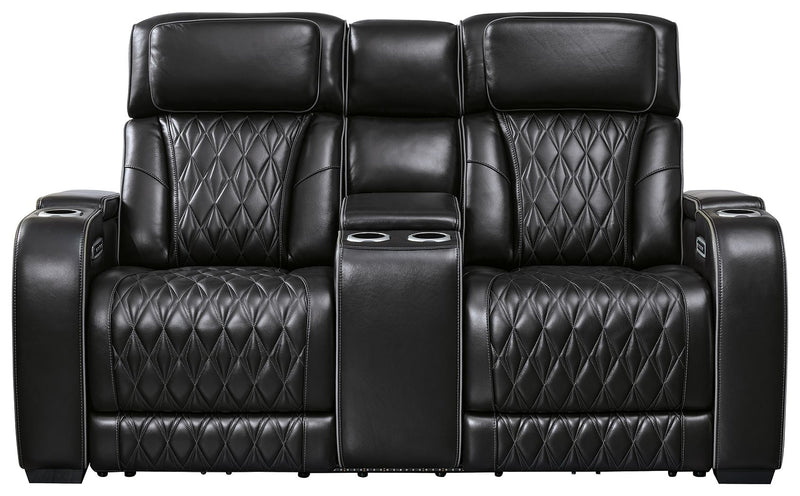 Boyington - Power Reclining Loveseat With Console/Adj Hdrst - JaxCo Furniture