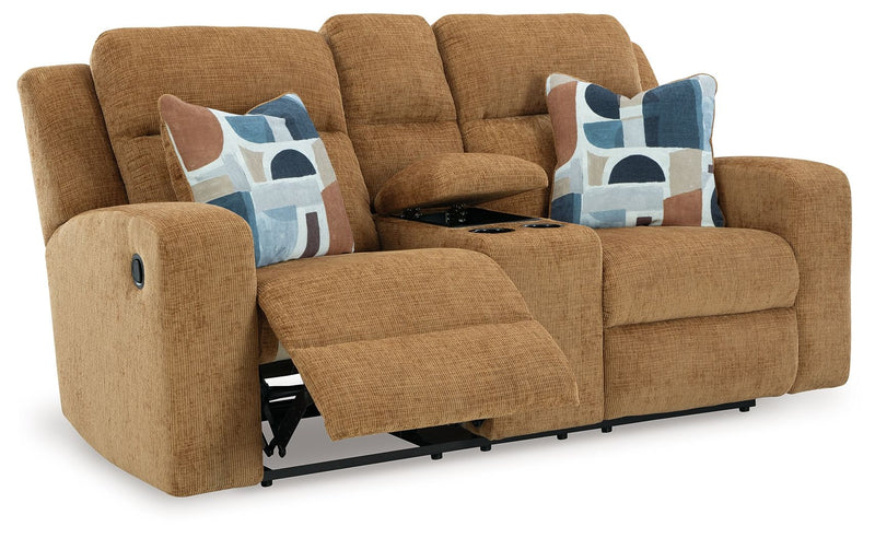 Kanlow - Dbl Reclining Loveseat With Console - JaxCo Furniture