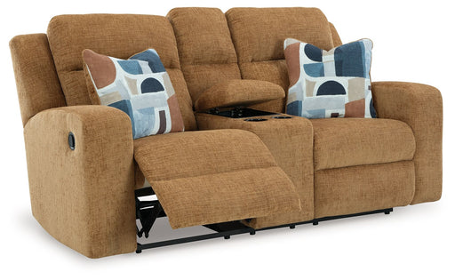 Kanlow - Dbl Reclining Loveseat With Console - JaxCo Furniture