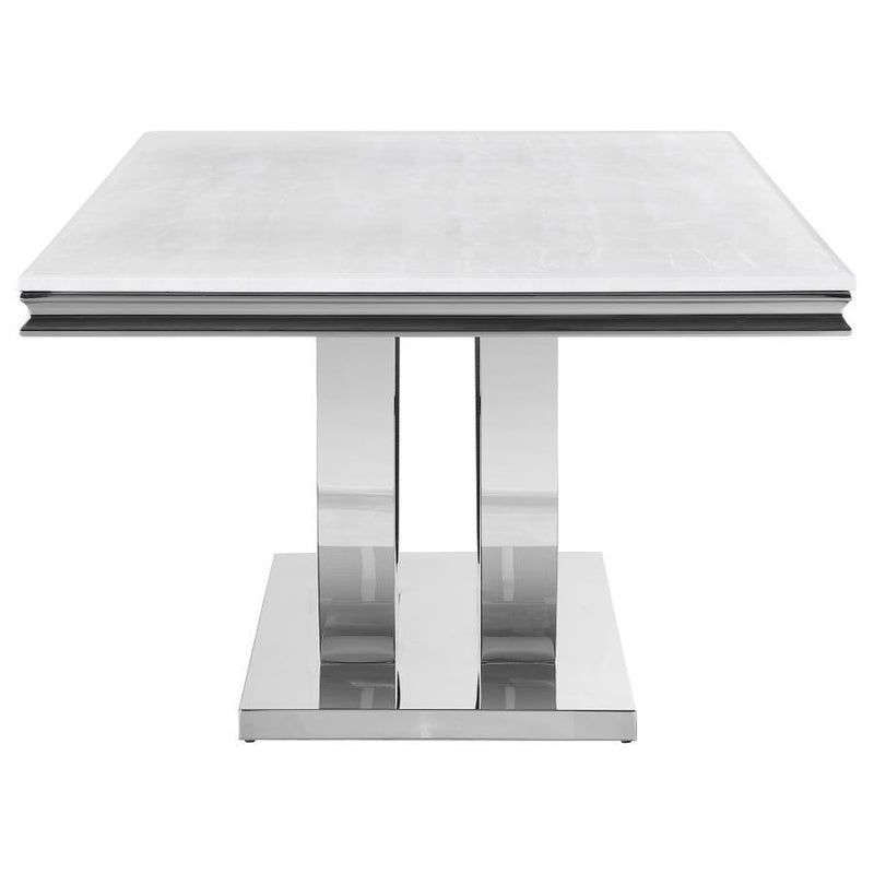 Kerwin - Rectangular Stone Top Dining Table - White - JaxCo Furniture