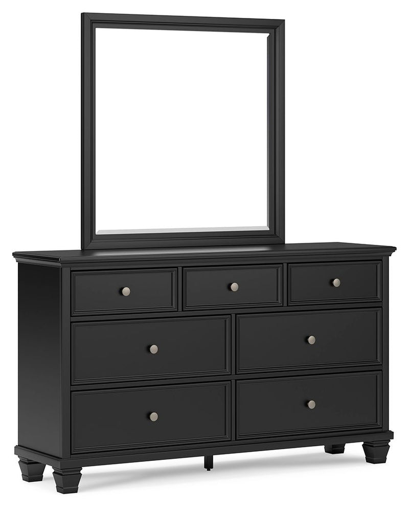 Lanolee - Black - Dresser And Mirror - JaxCo Furniture
