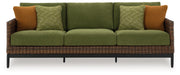 Horizon Hall - Brown / Green - Sofa With Cushion - JaxCo Furniture