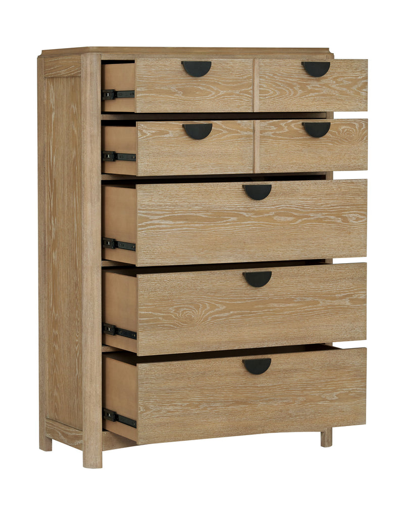 Escape - Bedroom 5 Drawer Chest With Cedar Bottom - Glazed Natural Oak - JaxCo Furniture