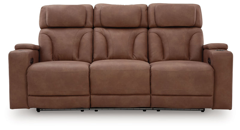 Clean-Slate - Caramel - Power Reclining Sofa / Adj Headrest - JaxCo Furniture