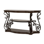 Laney - Scrollwork Entryway Sofa Console Table - Deep Merlot - JaxCo Furniture