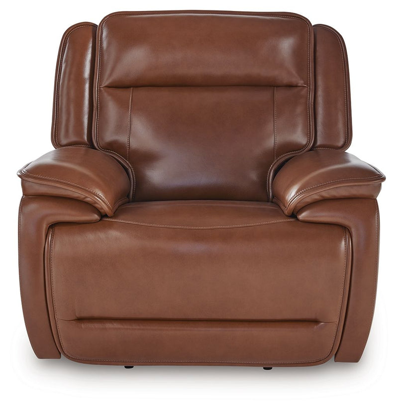 Healy Pier - Chocolate - Power Recliner / Adj Headrest - JaxCo Furniture