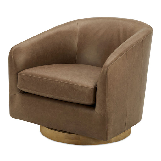 Oscy - Leather Swivel Chair - Tan - JaxCo Furniture