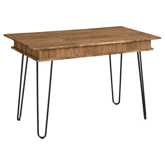 Sheeran - Writing Desk With Storage - Rustic Amber - JaxCo Furniture