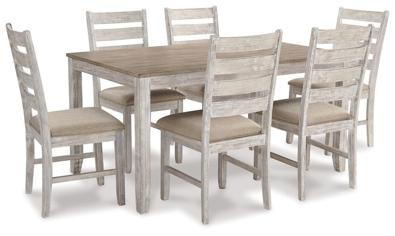Skempton - White - Dining Room Table Set (Set of 7) - JaxCo Furniture