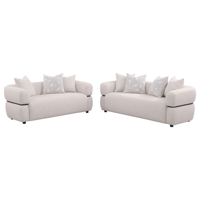 Jeanette - Fabric Upholstered Round Arm Sofa Set - JaxCo Furniture