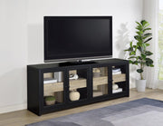 Denison - 79" 4-Door TV Stand Media Console - Black - JaxCo Furniture