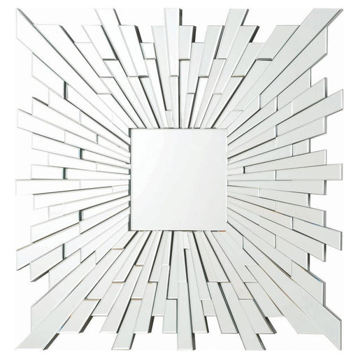 Brantley - Square Sunburst Wall Mirror - Silver - JaxCo Furniture