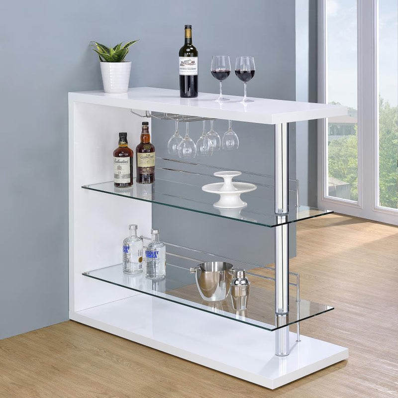 Prescott - Rectangular 2-Shelf Bar Unit - JaxCo Furniture