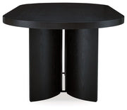 Rowanbeck - Black - Oval Dining Room Table - JaxCo Furniture
