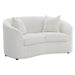 Rainn - Boucle Upholstered Sloped Arm Loveseat - Latte - JaxCo Furniture