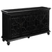 Kovu - 4 Door Wood Lattice Storage Accent Cabinet - Black - JaxCo Furniture