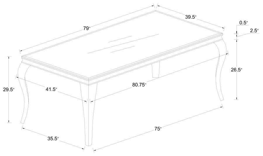 Carone - Rectangular Glass Top Dining Table - JaxCo Furniture